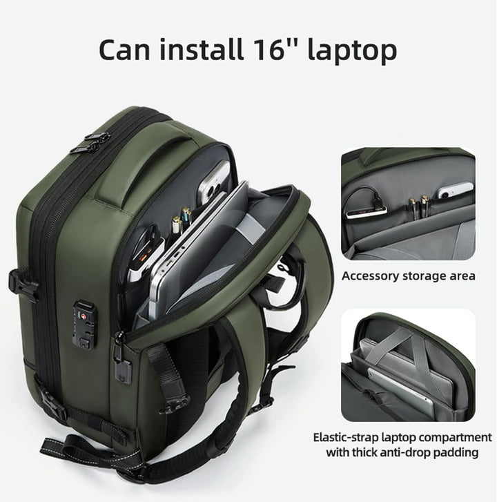 Unisex Travel Backpack Waterproof Expandable Vacuum Compression