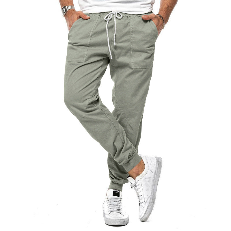Mens Cargo Pants Drawstring Waist Relaxed Fit