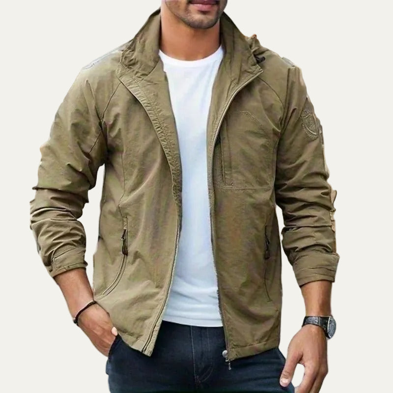 Mens Outdoor Jacket Full Zip Hooded