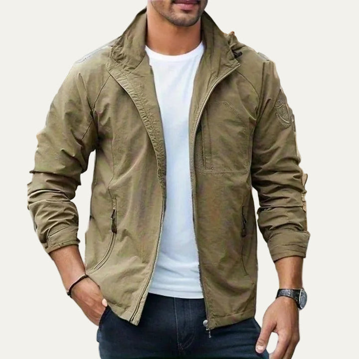 Mens Outdoor Jacket Full Zip Hooded