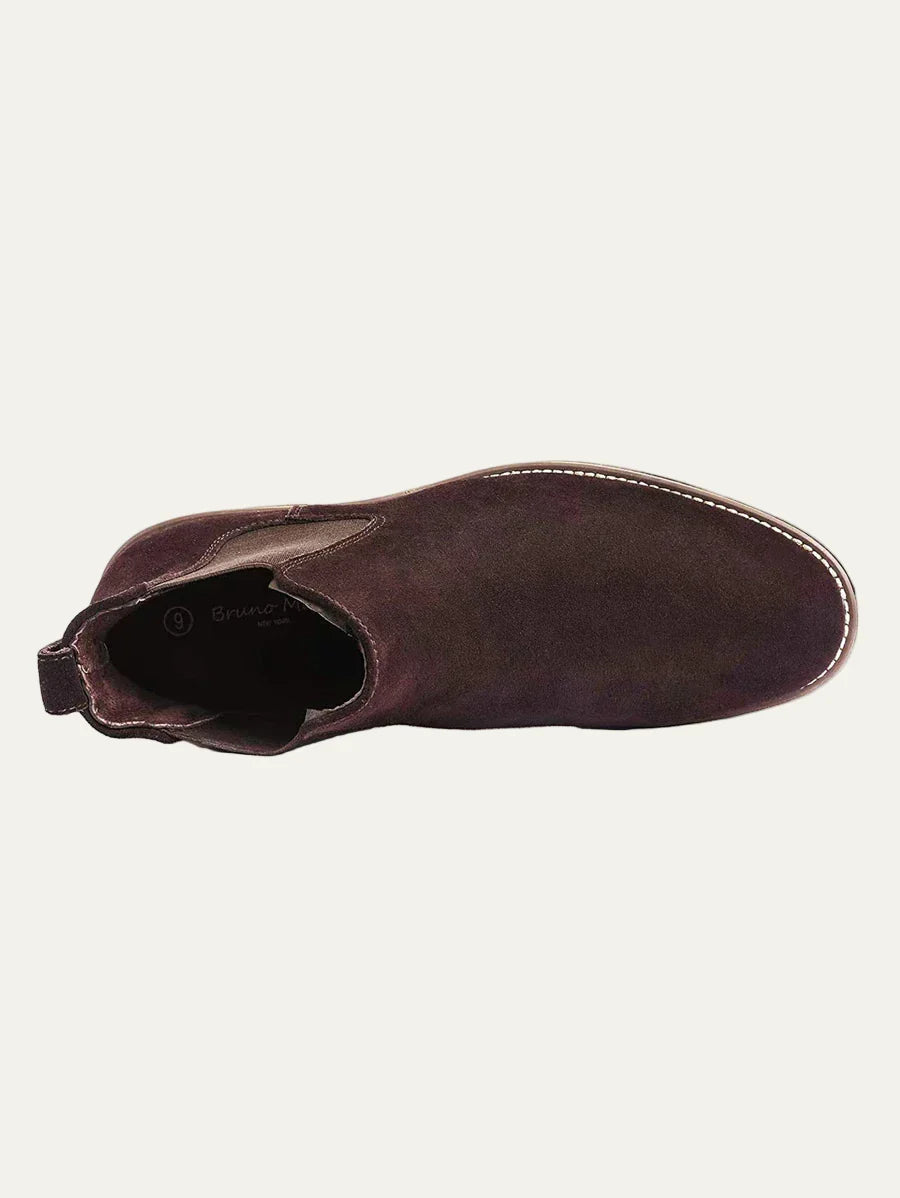 Mens Chelsea Boots Leather Rugged Thick Sole