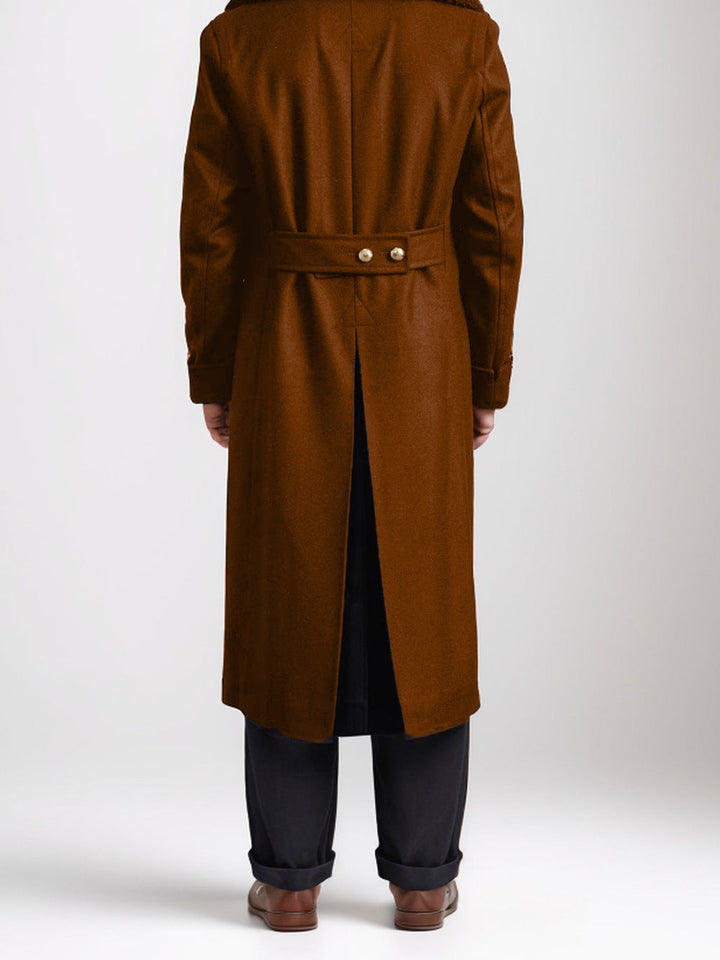 Mens Long Wool Coat Classic Fit