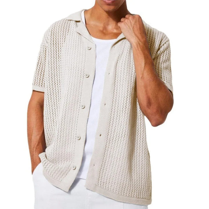 Womens Crochet Blouse Button Front Airy Fit