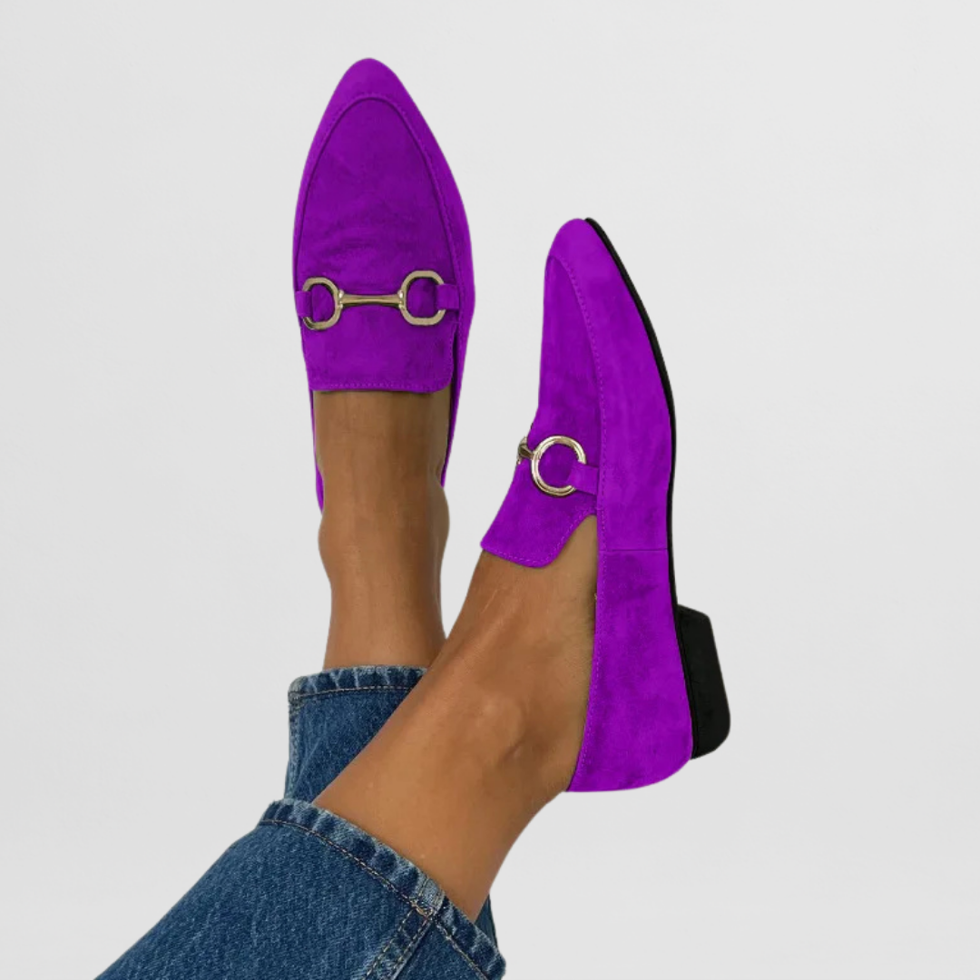 Womens Loafers Pointed Toe Horsebit Detail