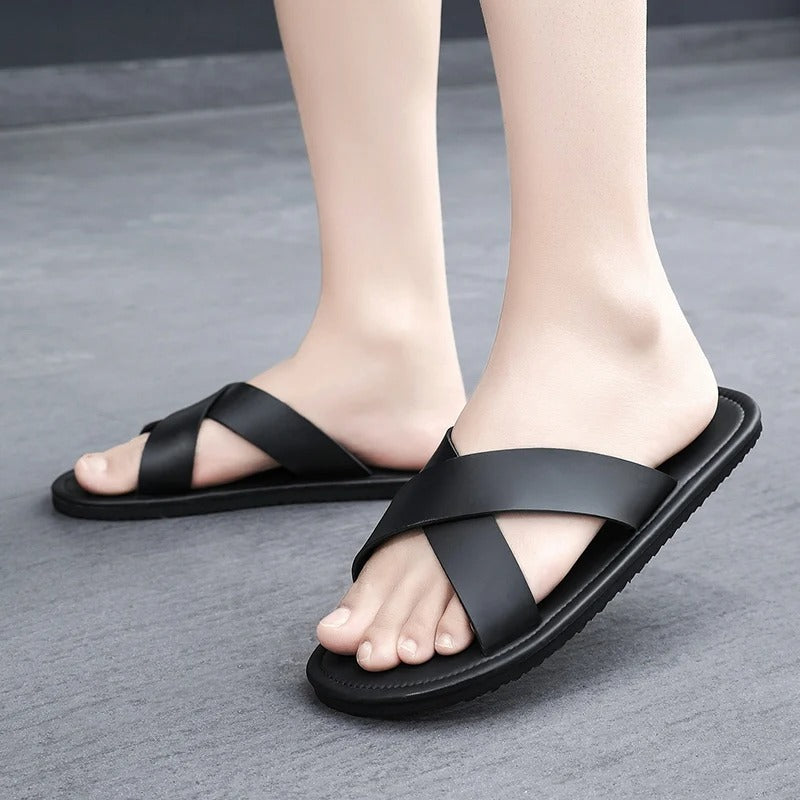 Womens Sandals Cross Strap Simple Chic Style - BritishMode