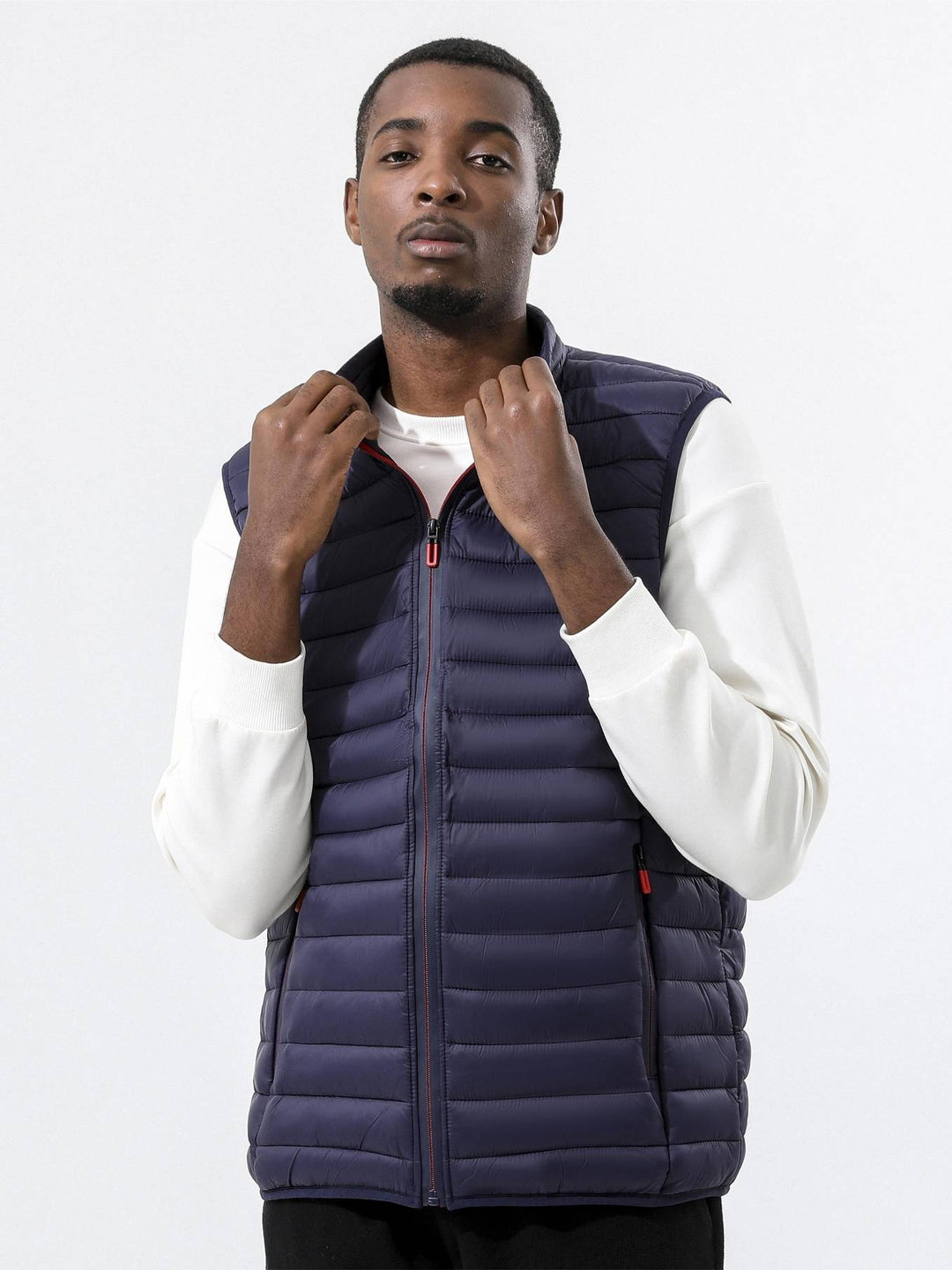 Mens High-Collar Gilet Lightweight Sleeveless Vest