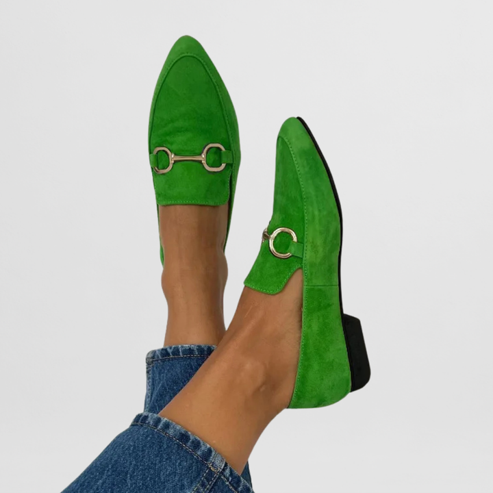 Womens Loafers Pointed Toe Horsebit Detail