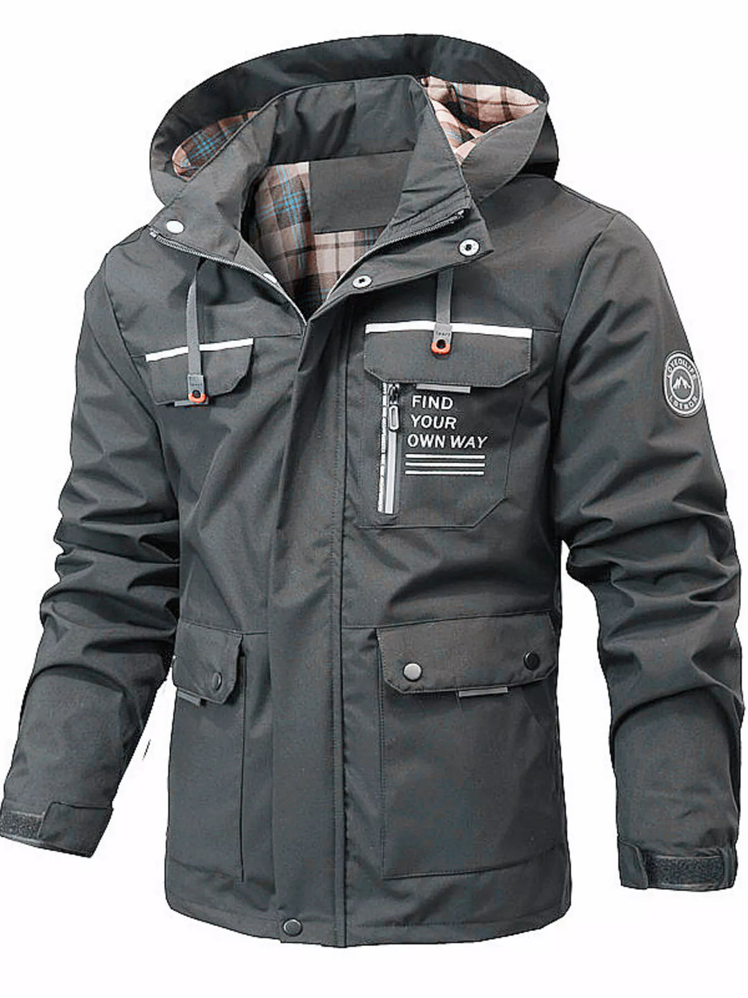 Unisex Waterproof Hooded Parka Jacket Large Size