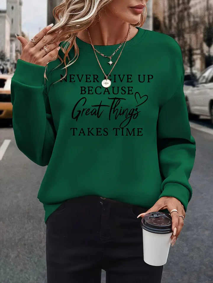 Womens Sweatshirt Fleece Cozy Relaxed Fit