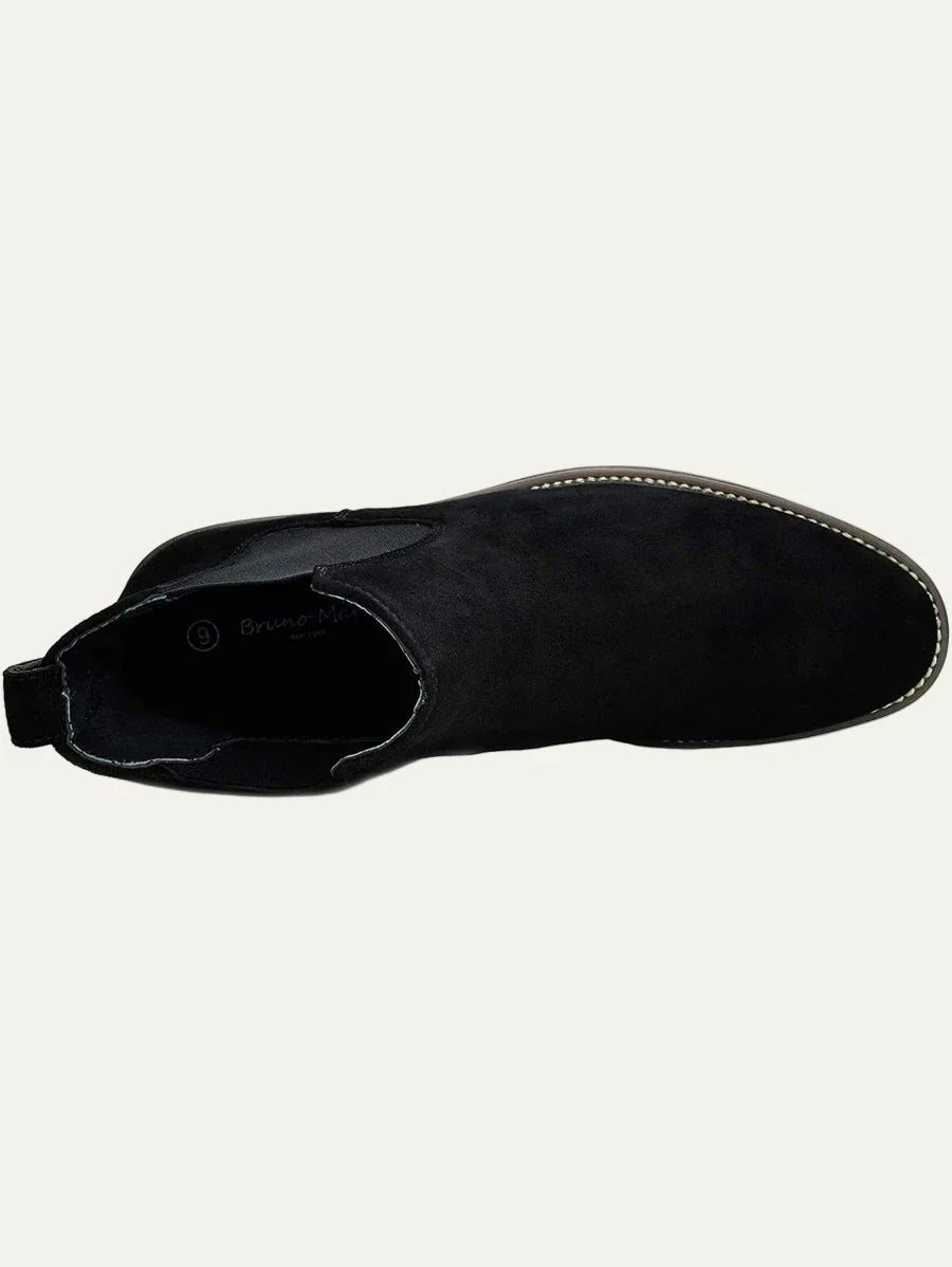 Mens Chelsea Boots Leather Rugged Thick Sole