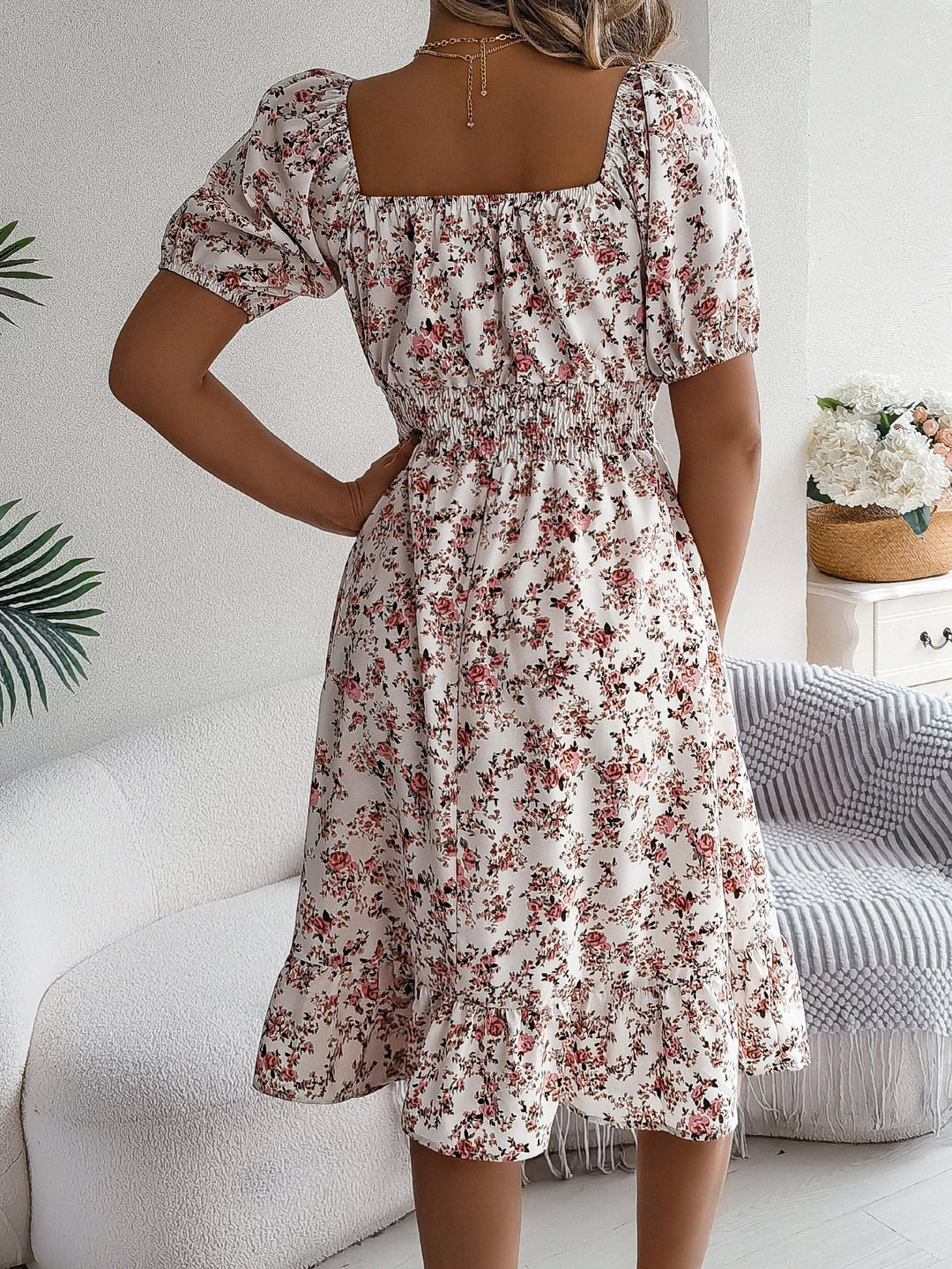 Womens Summer Dress with Ruffle Detail Lightweight