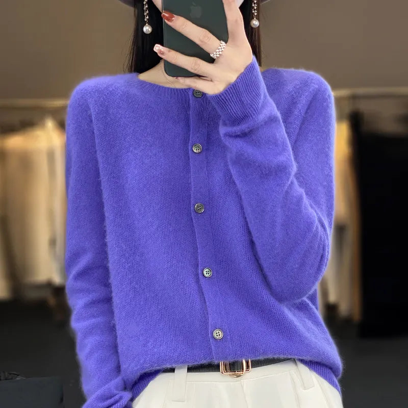 Womens Merino Wool Cardigan Classic Fit