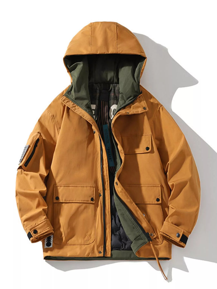 Mens Fleece Hoodie Jacket Large Size Relaxed Fit
