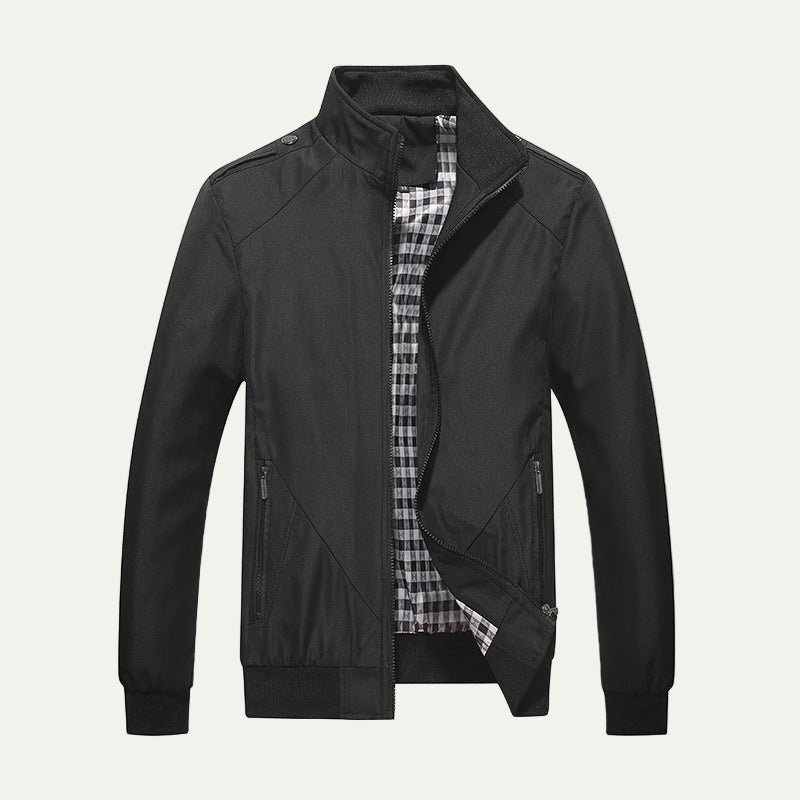 Mens Bomber Jacket Lightweight Stand Collar