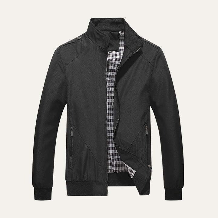 Mens Bomber Jacket Lightweight Stand Collar