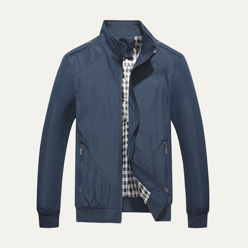 Mens Bomber Jacket Lightweight Stand Collar