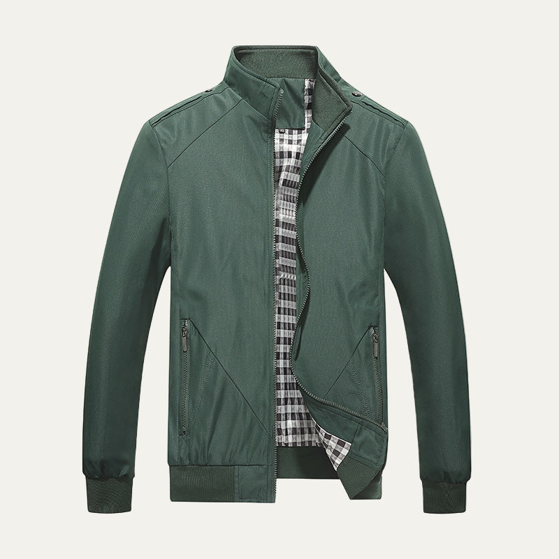 Mens Bomber Jacket Lightweight Stand Collar - BritishMode