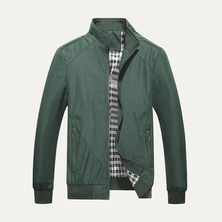 Mens Bomber Jacket Lightweight Stand Collar - BritishMode