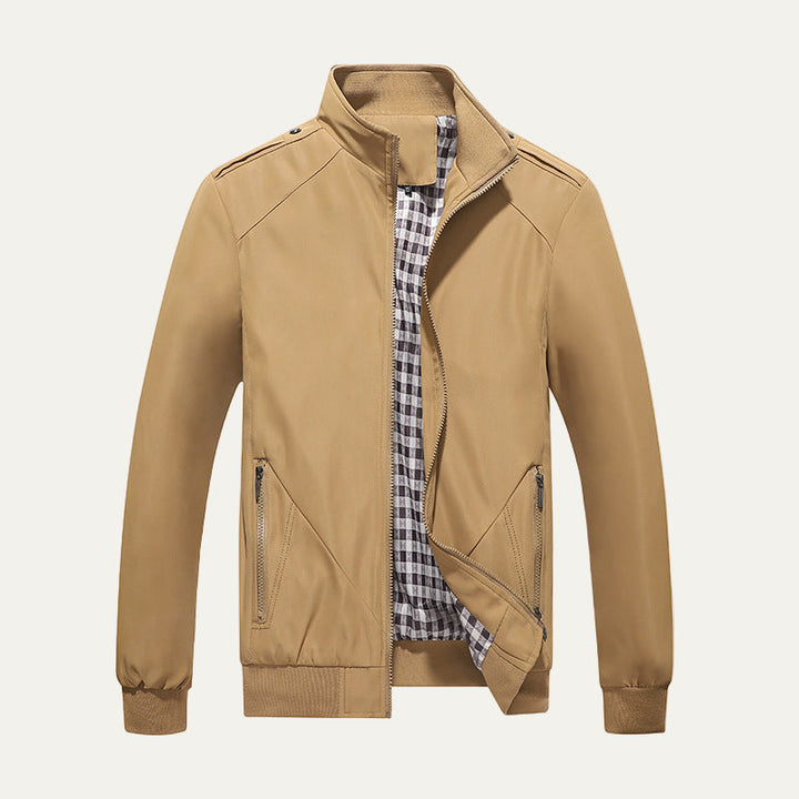 Mens Bomber Jacket Lightweight Stand Collar
