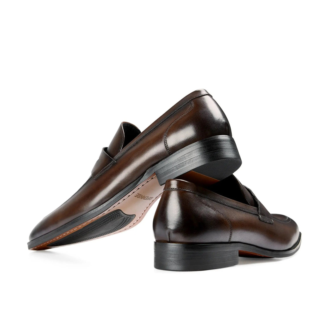 Mens Penny Loafers Classic Leather Slip-On