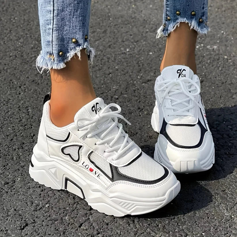 Womens Sneakers Comfortable Heart Design
