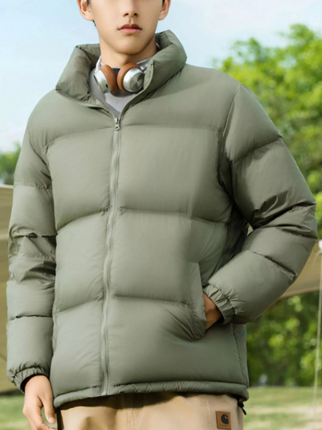 Unisex Down-Filled Jacket Large Size Insulated Warm