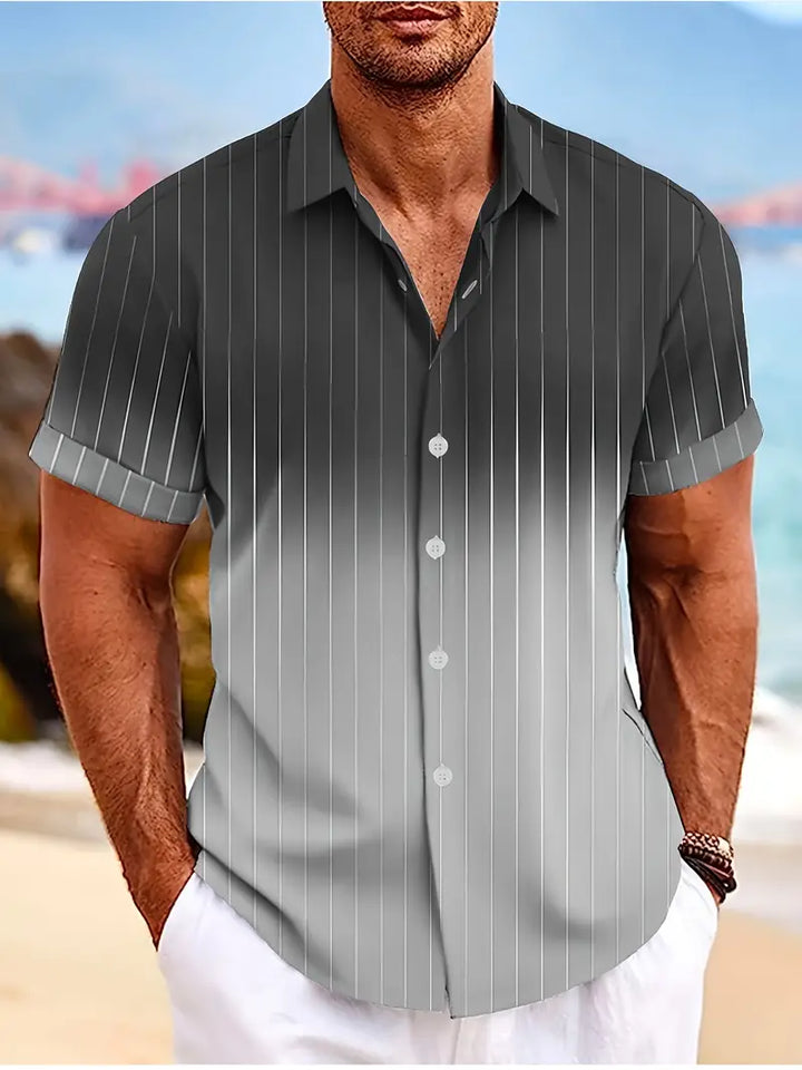 Mens Button-Down Shirt Cotton Short Sleeve Regular Fit