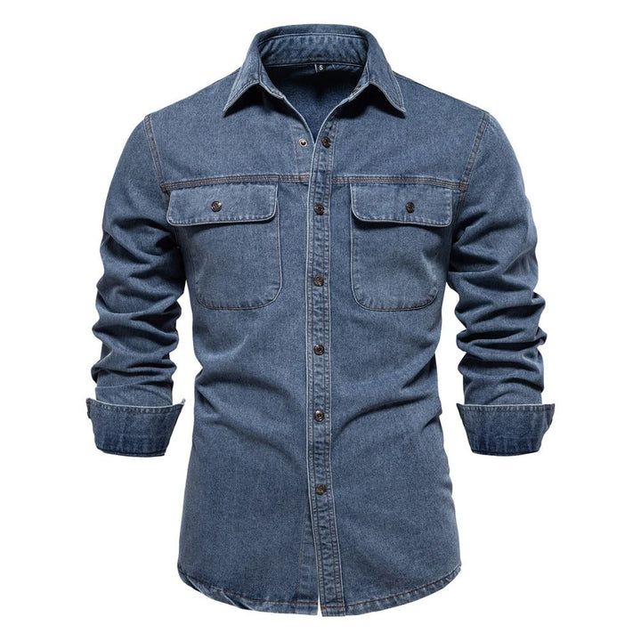 Mens Cotton Jeans Shirt Classic Fit
