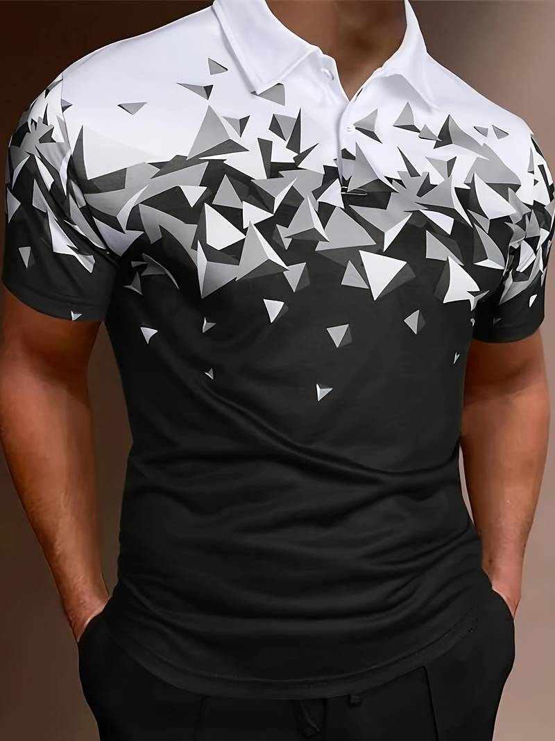 Mens Edward Shirt Geometric Pattern Regular Fit - BritishMode