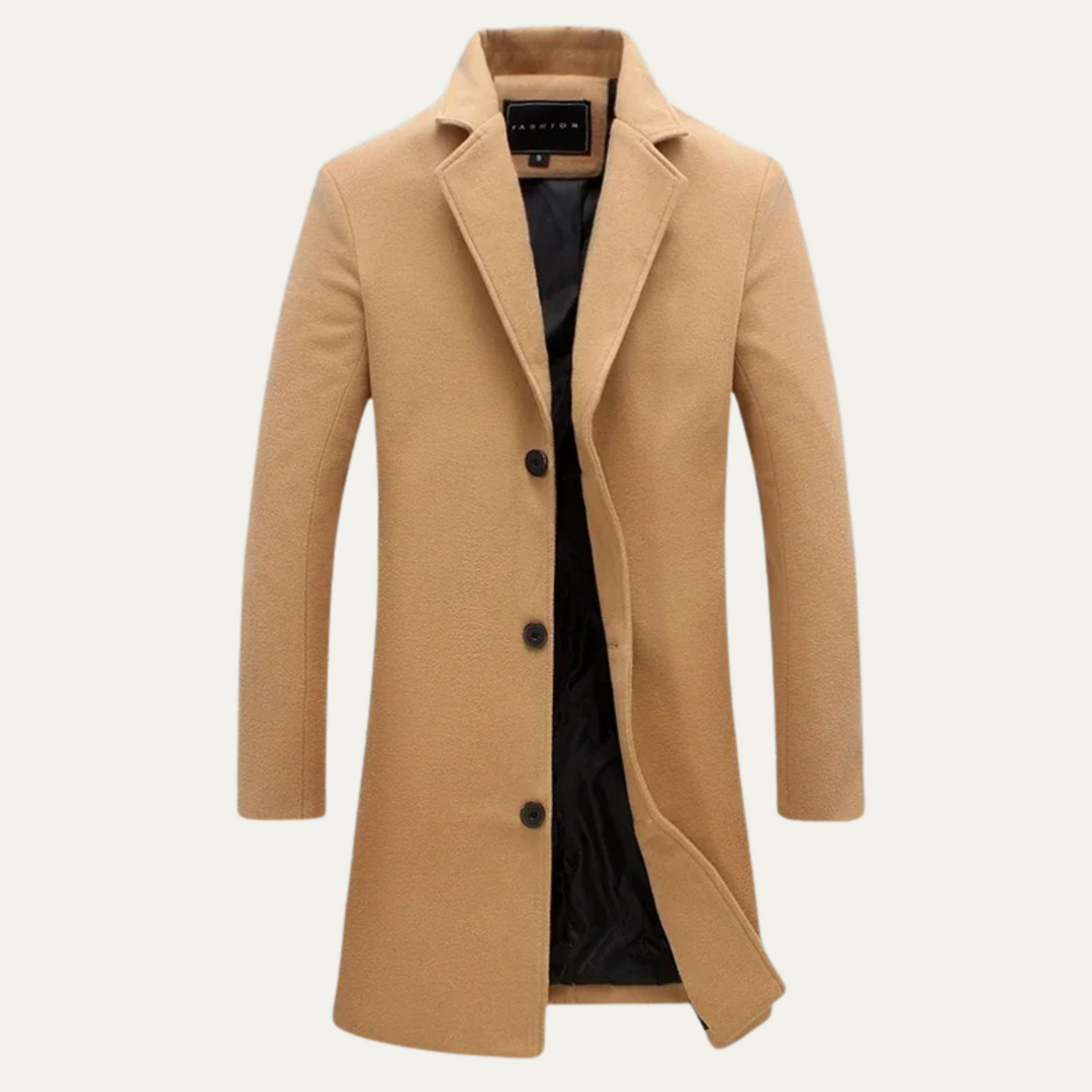 Mens Wool Long Coat Smart Casual Fit