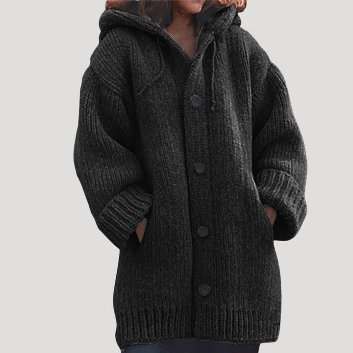 Womens Hooded Cardigan Sweater Soft Relaxed Fit