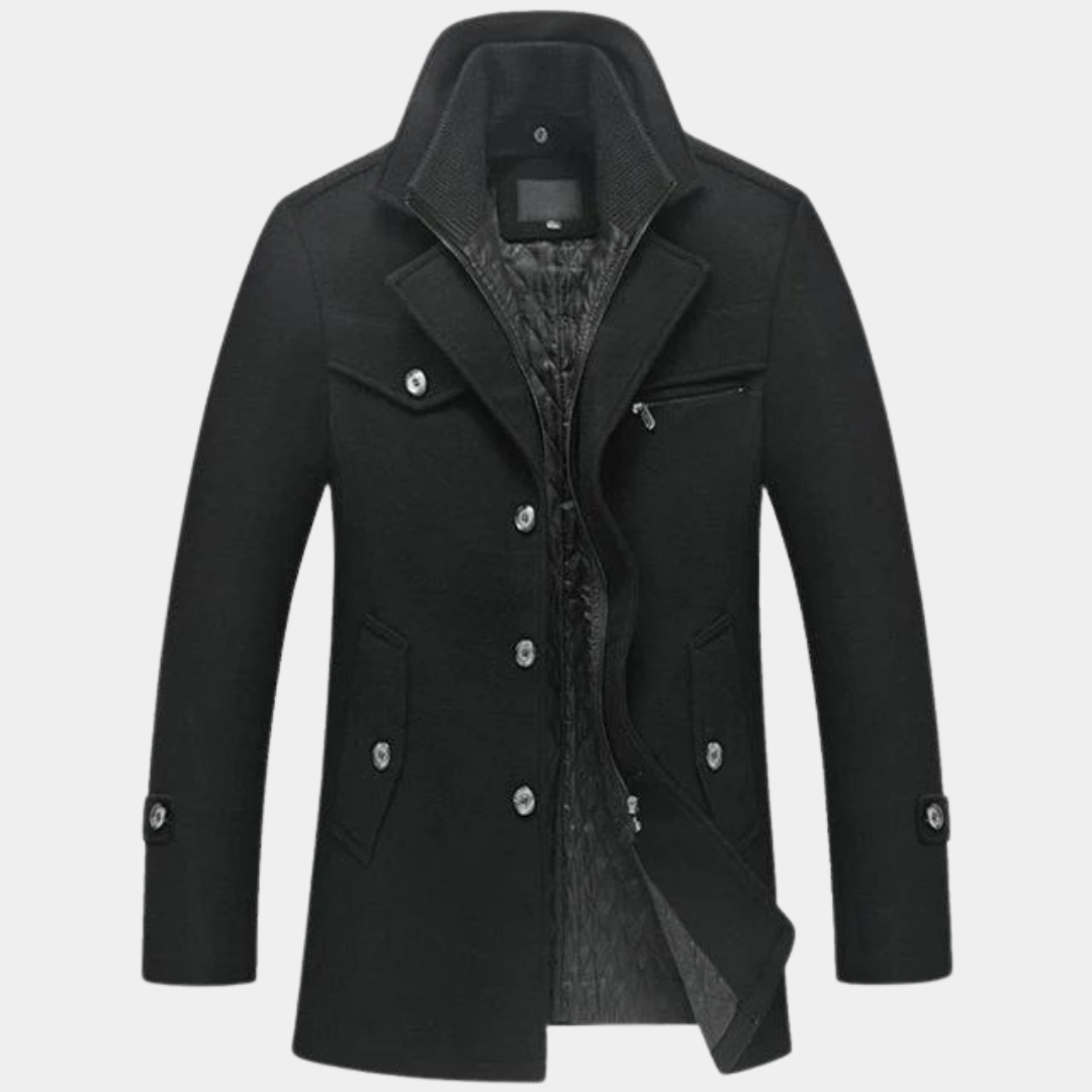 Mens Business Coat Wool Blend Classic Fit