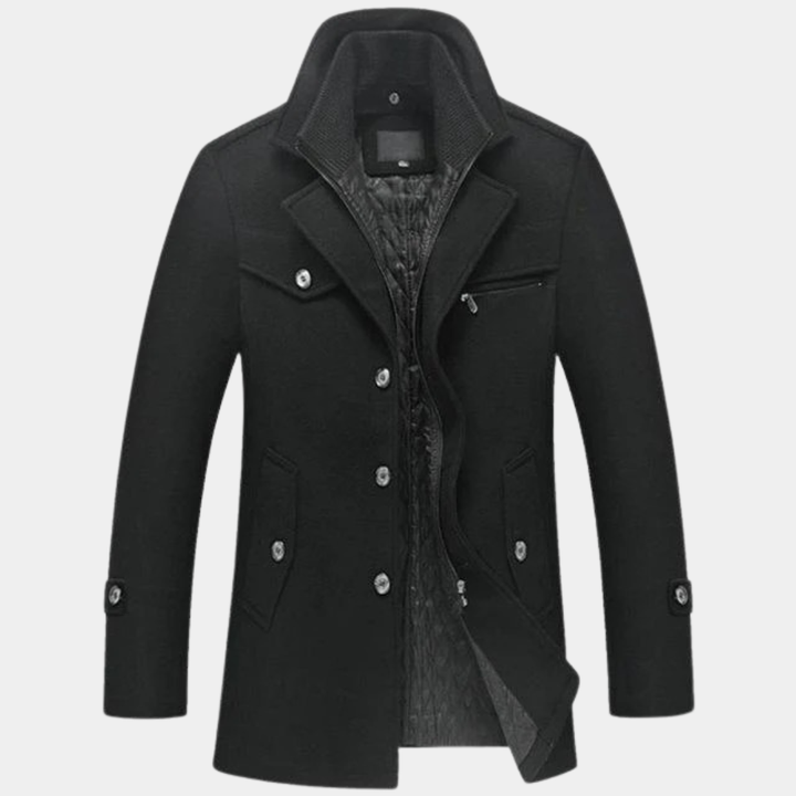 Mens Business Coat Wool Blend Classic Fit