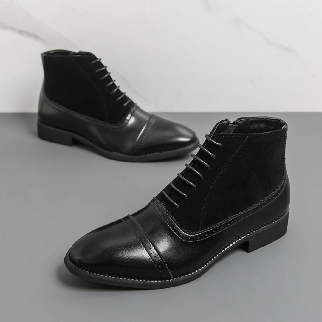 Mens Oxford Leather Classic Dress Boots