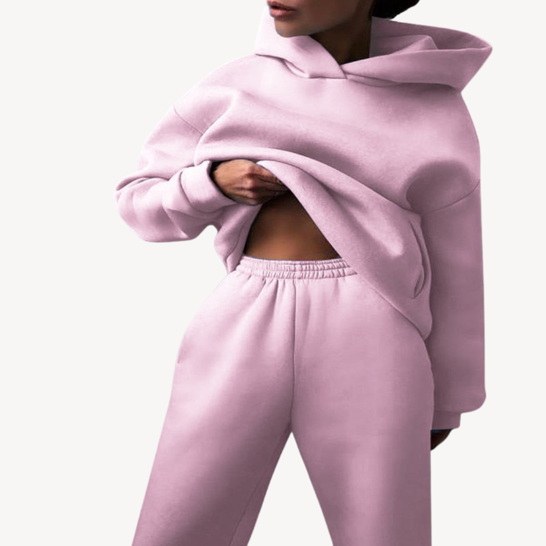 Womens Hoodie and Sweatpants Set Cotton Relaxed Fit
