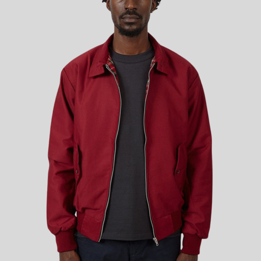 Mens Harrington Jacket Zip Front Classic Fit