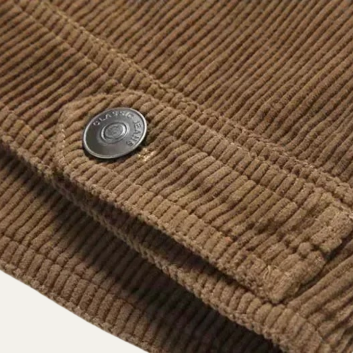 Mens Corduroy Trucker Jacket Classic Fit Chest Pockets
