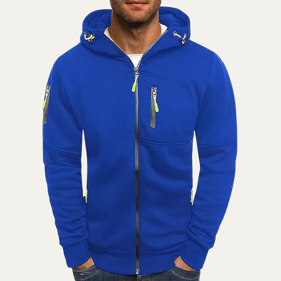 Mens Hooded Sweatshirt Full Zip Functional Fit