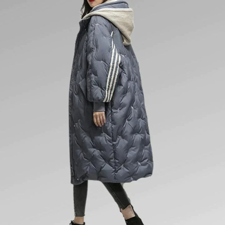 Womens Long Quilted Winter Coat Insulated Warm Fit
