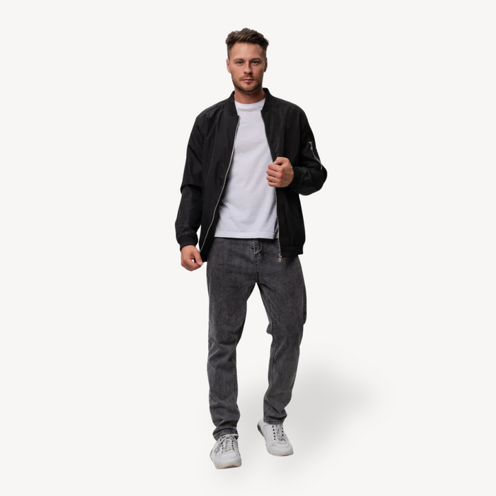 Mens Bomber Jacket Lightweight Polyester Fit