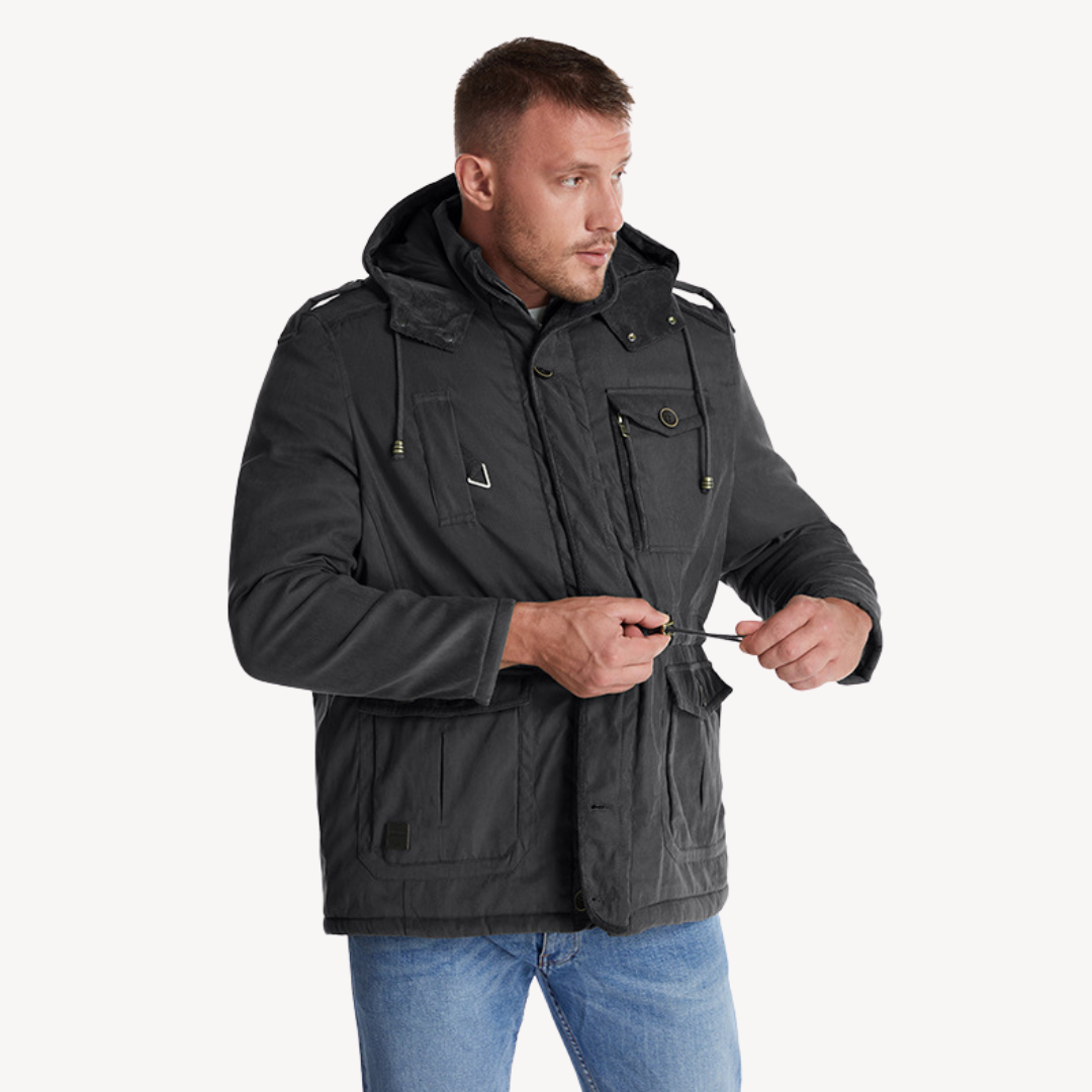 Mens Waterproof Parka Jacket Fur-Lined Warm