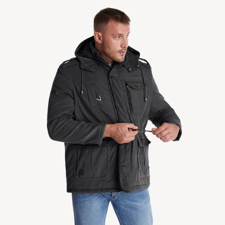 Mens Waterproof Parka Jacket Fur-Lined Warm
