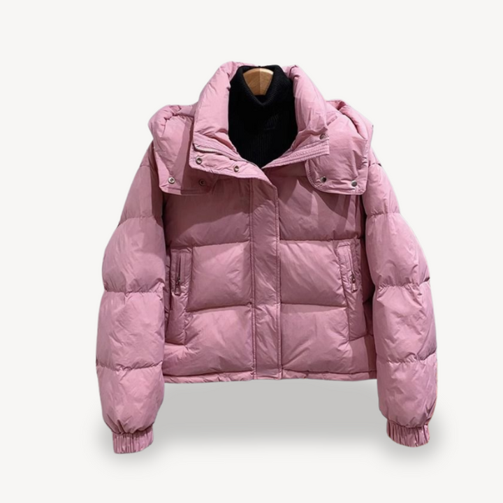 Womens Puffer Jacket with Hood Quilted Fit