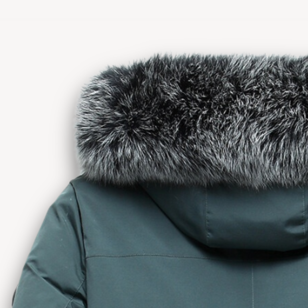 Mens Waterproof Parka Coat with Faux Fur Hood