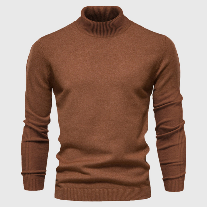 Mens Knit Turtleneck Sweater Plain Fit