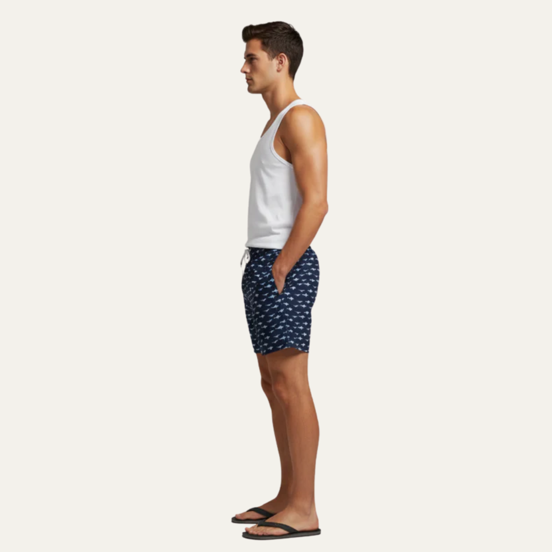 Mens Board Shorts Drawstring Relaxed Fit