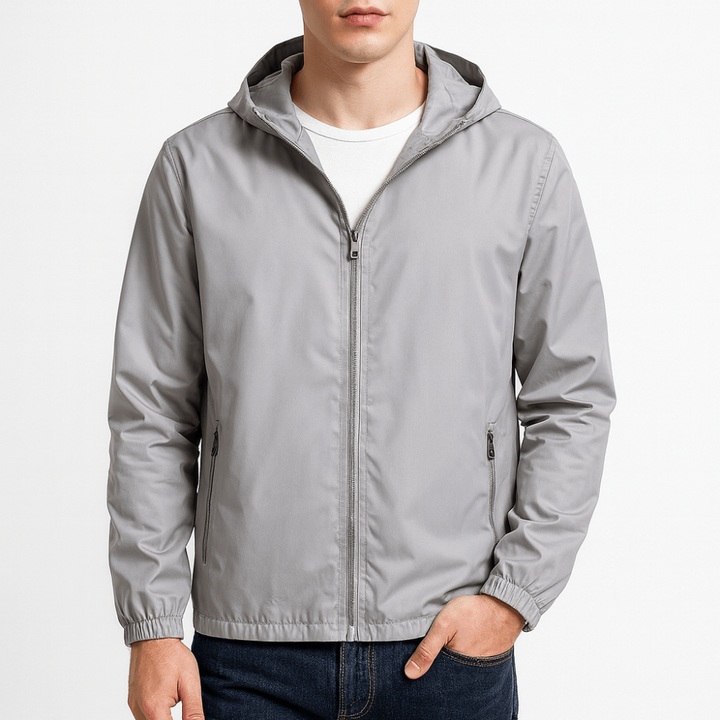 Men’s Lightweight Full Zip Hooded Windbreaker