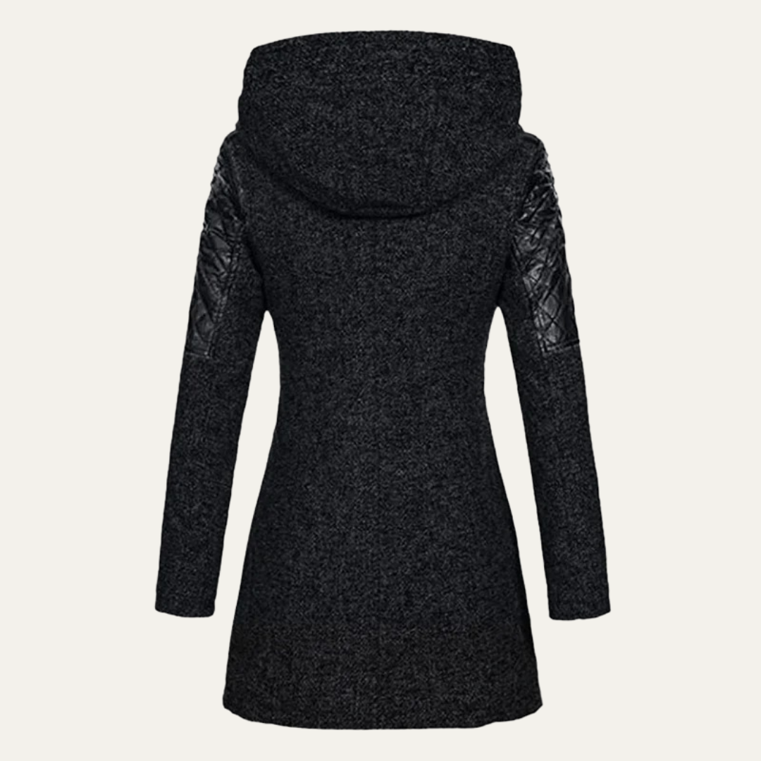 Womens Mid-Length Winter Coat Asymmetrical Zip