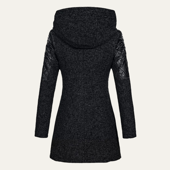 Womens Mid-Length Winter Coat Asymmetrical Zip
