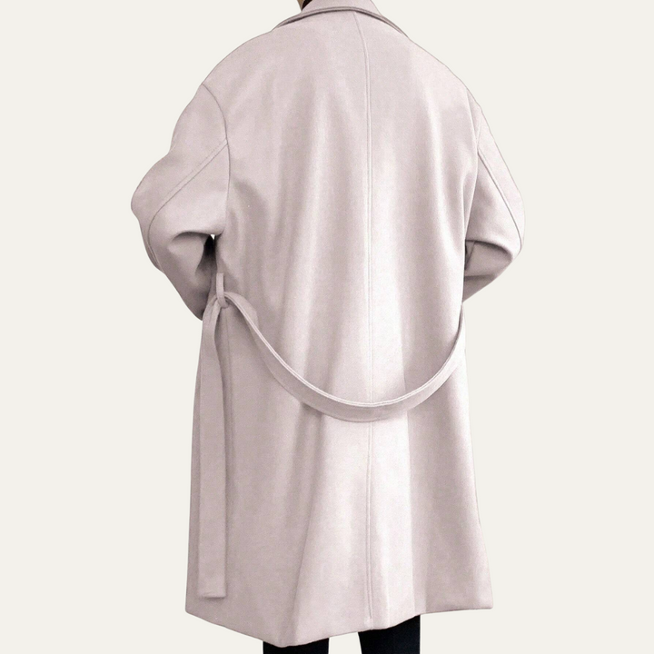 Mens Wool Wrap Coat with Belt Smart Fit